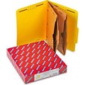 Smead Smead Pressboard Folders with Two Pocket Dividers, Letter, Six-Section, Yellow, 10/Box 14084